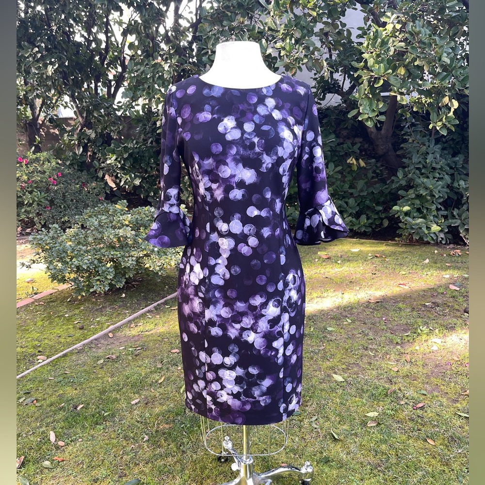 NWT DKNY Ruffled Bell Sleeve Dress - size 8